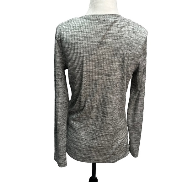 CALVIN Klein💚Jeans Grey Waffle Weave Long Sleeve T-Shirt Size M - Picture 5 of 9